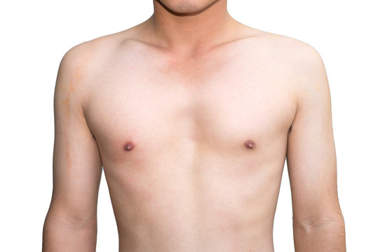 A toned asian male   chest