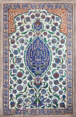 traditional turkish floral ornament on tiles