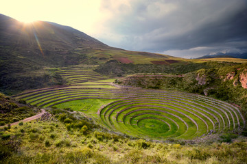 Sun over Moray, Sacred Valley of the Incas, Peru