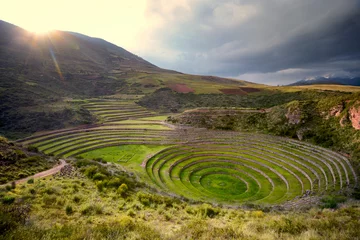 Vlies Fototapete Südamerika Sonne über Moray, Heiliges Tal der Inkas, Peru