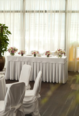 Wedding set up for the bride and groom 