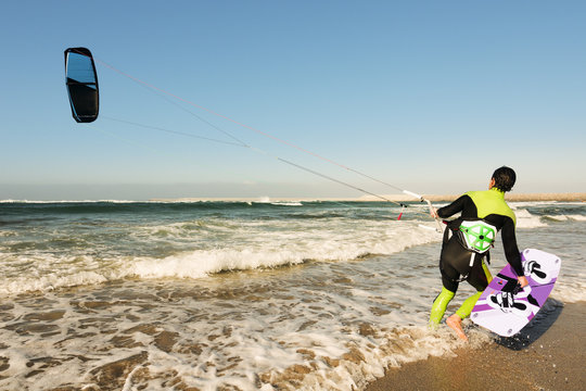 kite surfer  in the beach