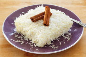 Brazilian dessert: sweet couscous (tapioca) pudding (cuscuz doce