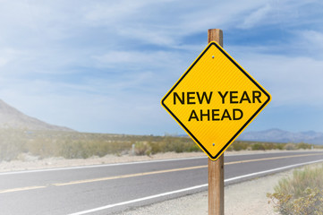New Year Ahead road sign