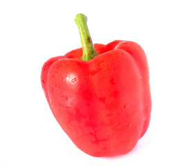 red bell pepper (bulgarian pepper)  on white background