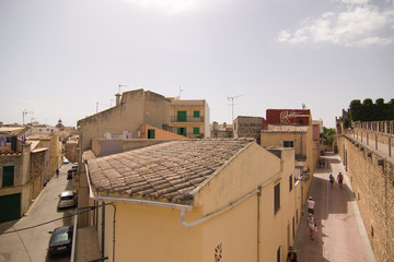 The skyline of an old town in Spain