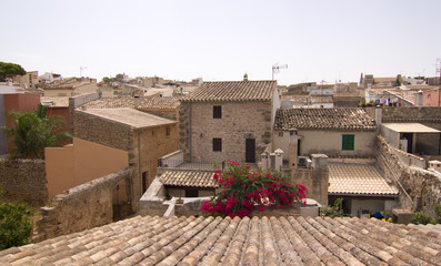The skyline of an old town in Spain