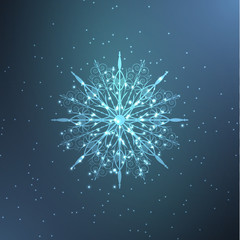 Abstract neon snowflake
