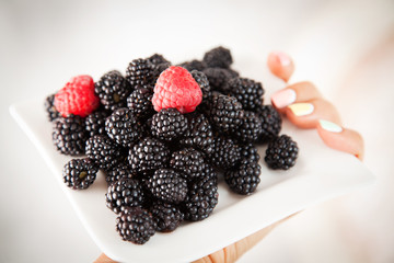 blackberry and raspberry