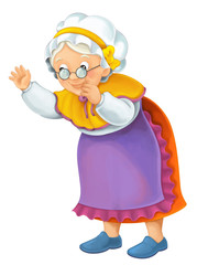 Cartoon older woman - illustration for the children