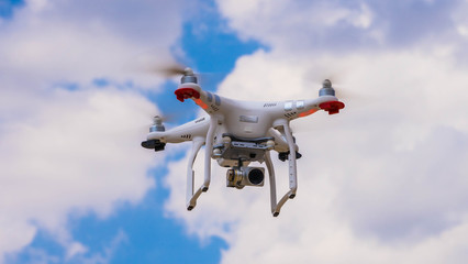Fototapeta na wymiar Drone flying in the air