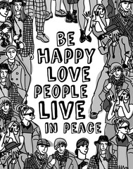 Love people positive emotion poster gray scale