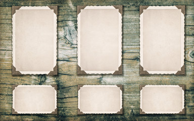 Photo frames with corner. Dark retro style album page