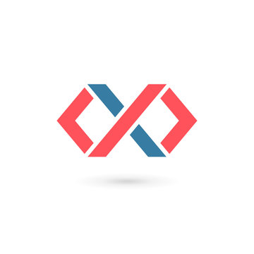 Letter X infinity loop logo icon design template elements