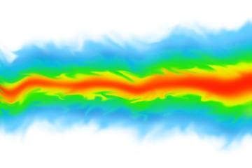 Fluid dynamics / mechanics simulation CGI imagery on white background
