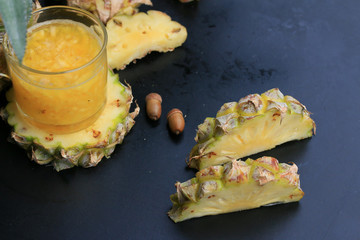 fresh pineapple and fruit juices