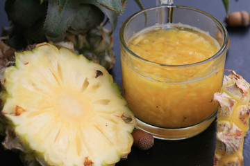 fresh pineapple and fruit juices