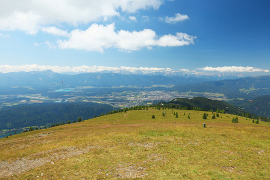 Panorama of the Alps from the top of Gerlitzen, Carinthia, Austria 