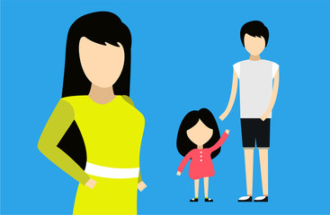 Fototapeta premium Happy family together. Portret, home, happy. Mother, father