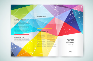 Business card template. Abstract triangle design and creative