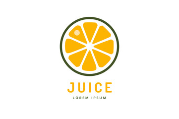 Lime or lemon fruit drink logo icon template design. Orange