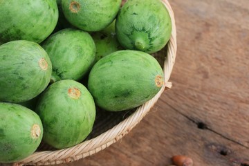 baby melon on wooden vintage