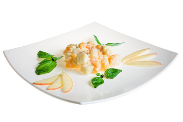 salads on white background