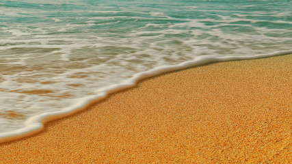 Fototapeta na wymiar Soft wave of the sea on the beach
