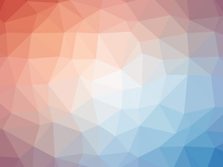 Red blue gradient polygon shaped background.