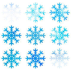 Watercolor snowflakes. Vector