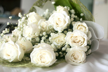 White roses bouquet