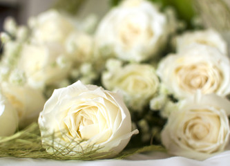 White roses bouquet