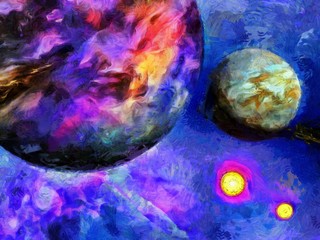Obraz na płótnie Canvas Exo-Solar Planet Painting