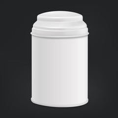 white round tin packaging