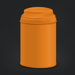orange round tin packaging