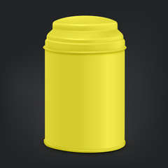 yellow round tin packaging