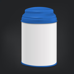 white round tin packaging