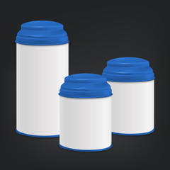 white round tin packaging set