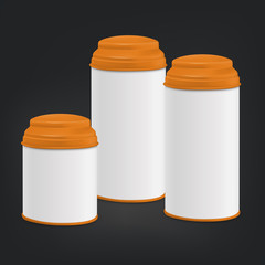 white round tin packaging set