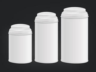 white round tin packaging set