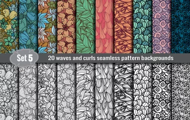 Fototapeten Wellen und Locken nahtloses Muster. Mustermuster für Illustrator-Benutzer, Mustermuster in der Datei enthalten, für Ihre bequeme Verwendung. © artdee2554