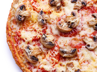 Tasty pizza with vegetables close up