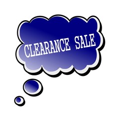 clearance sale white stamp text on blueblack Speech Bubble