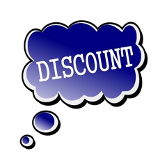 discount white stamp text on blueblack Speech Bubble