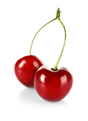 Fresh cherry isolated on white
