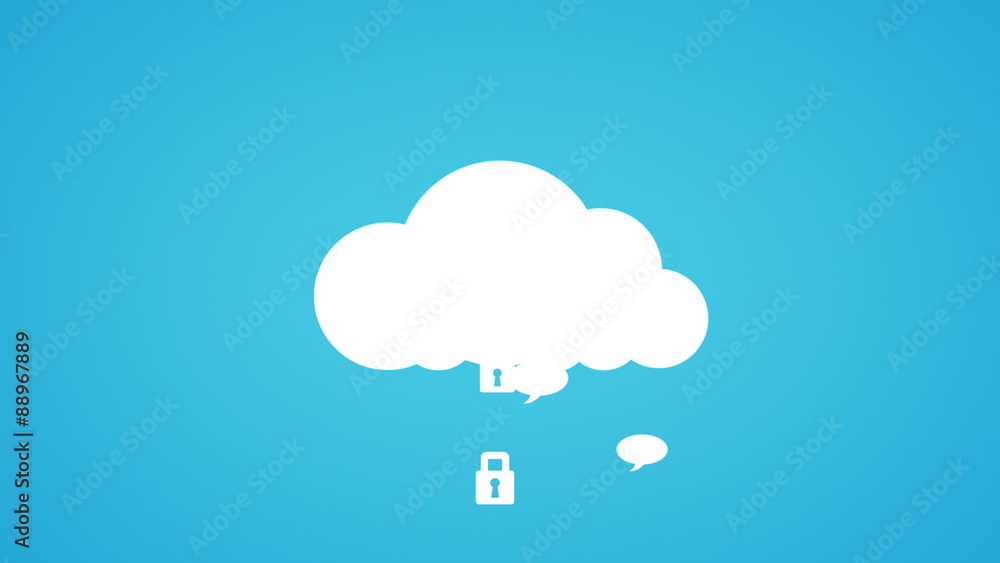 Poster Cloud computing concept with apps
