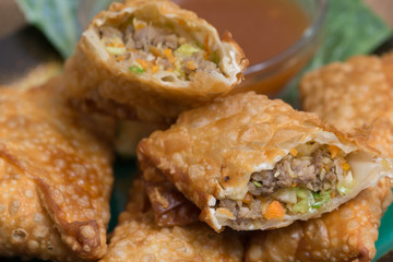 Egg Rolls with sauce
