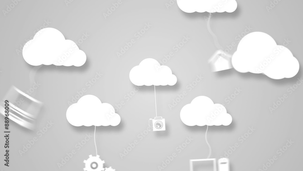 Poster Cloud computing concept with apps