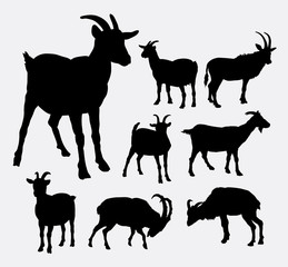 Goat animal silhouettes