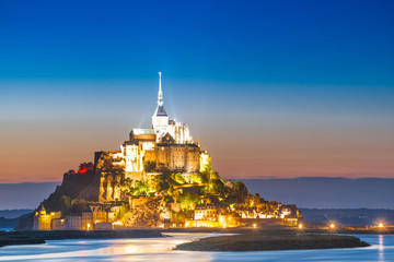 Le Mont-Saint-Michel in the twilight